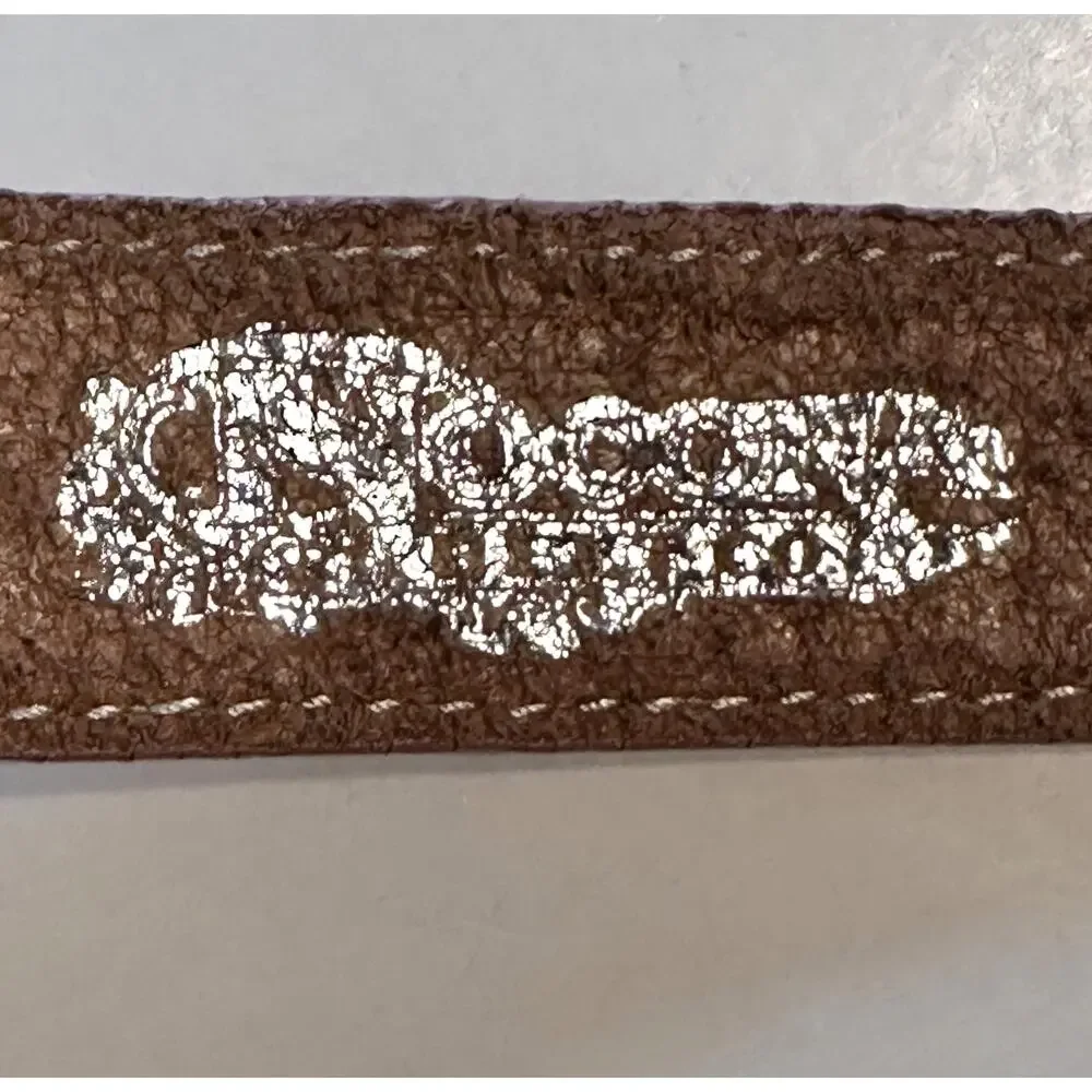 Nocona Pink Tooled Leather Belt Girls Size 22 Western Horse Pin Buckle